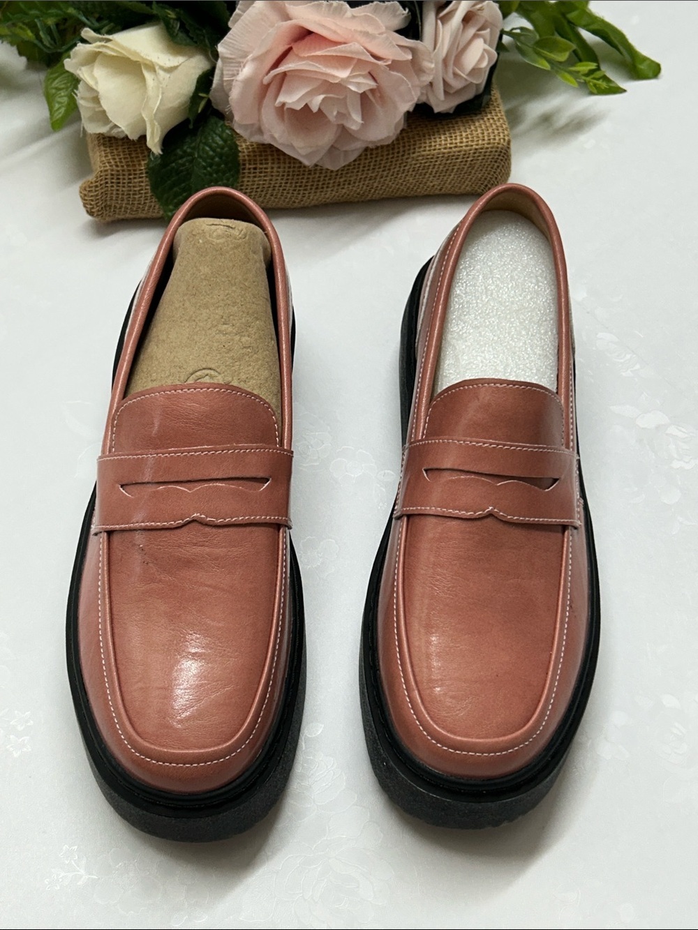 Women's Classic Penny Loafers in Dusty Rose